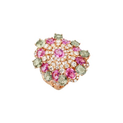 Bague Fiorina en or rose, saphirs et diamants