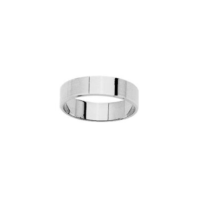 Alliance ruban en or blanc, 5mm