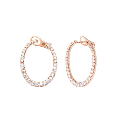 Boucles d'oreilles Bulles en or rose et diamants