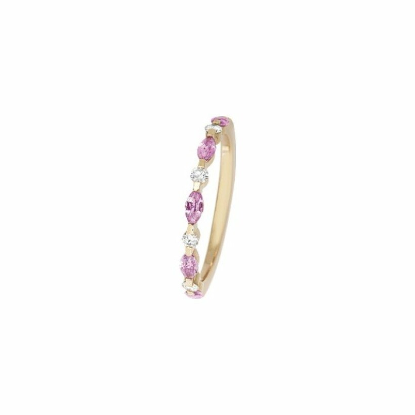 Bague Mix&Match en or rose, saphir rose et diamants