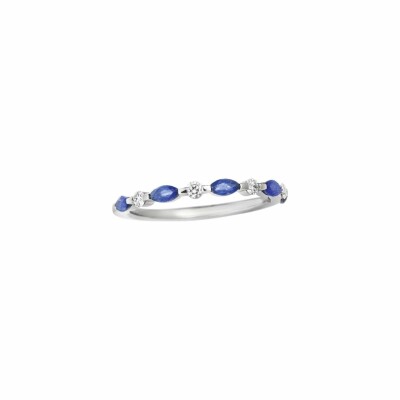 Bague Mix&Match en or blanc, saphir et diamants