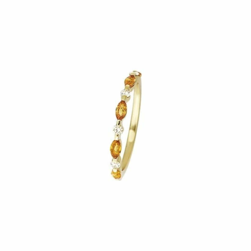 Bague Mix&Match en or jaune, saphir orange et diamants