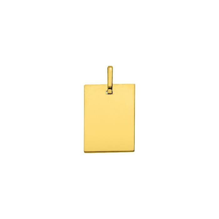 Médaille plaque rectangle petit modèle en or jaune