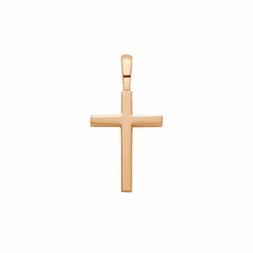 Arthus Bertrand Cross square wire pendant, height 14mm, rose gold