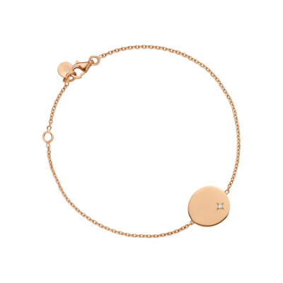 Arthus Bertrand bracelet, Ma Petite Etoile pebble in polished rose gold and diamond