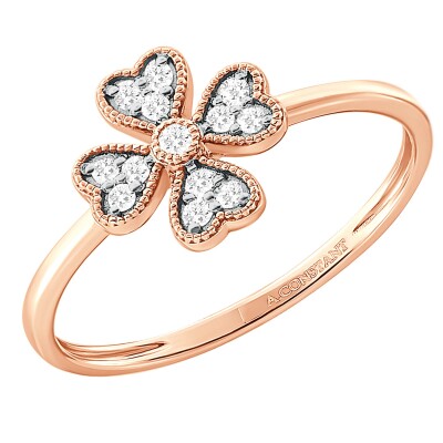 Bague or rose et diamants