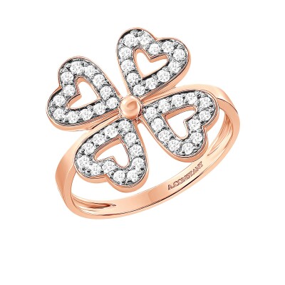 Bague or rose et diamants