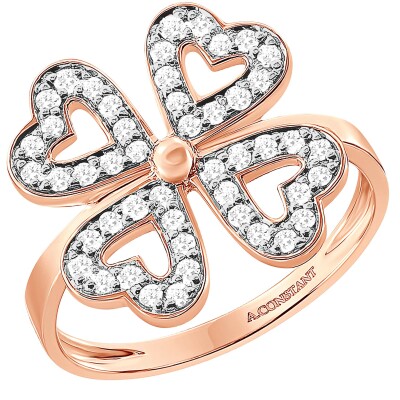 Bague or rose et diamants