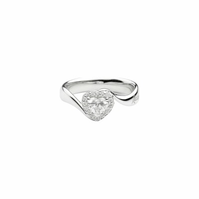 Solitaire Recarlo Anniversary Love en or blanc et diamants , taille 51