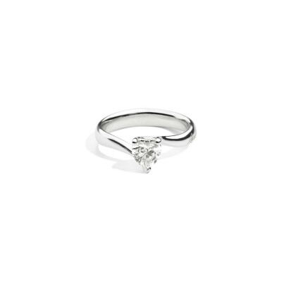 Solitaire Recarlo Anniversary Love Valentin en or blanc et diamant, taille 54