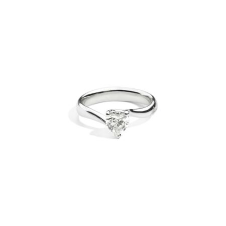 Solitaire Recarlo Anniversary Love en or blanc et diamant, taille 51