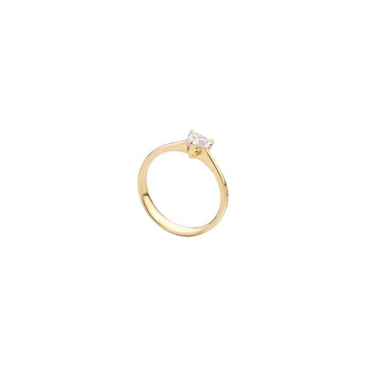Solitaire Recarlo Anniversary Love en or jaune et diamant, taille 53
