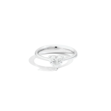 Solitaire Recarlo Anniversary Love en or blanc et diamant, taille 53