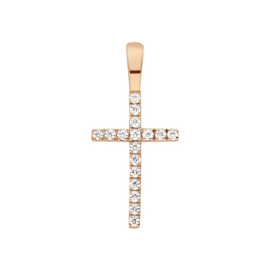 Arthus Bertrand Cross 14mm pendant, rose gold, HSI 0.102ct diamonds