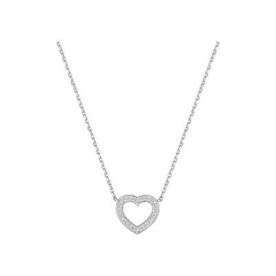 Collier en or blanc et diamant 0.02ct