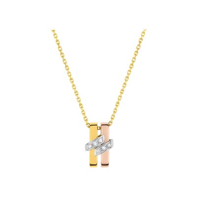 Collier en or jaune et diamant 0.042ct, taille 42cm