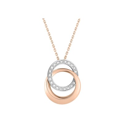 Collier en or rose, or blanc et diamant 0.10ct