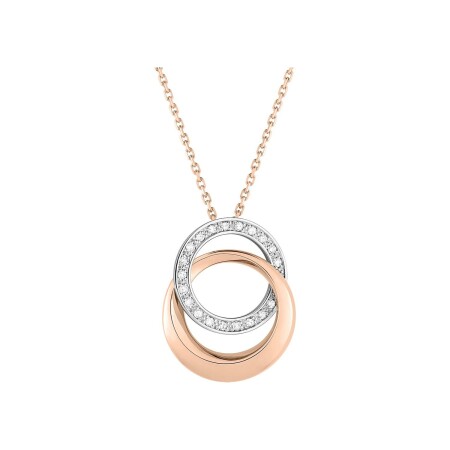 Collier en or rose, or blanc et diamant 0.10ct