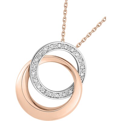 Collier en or rose et diamant 0.10ct