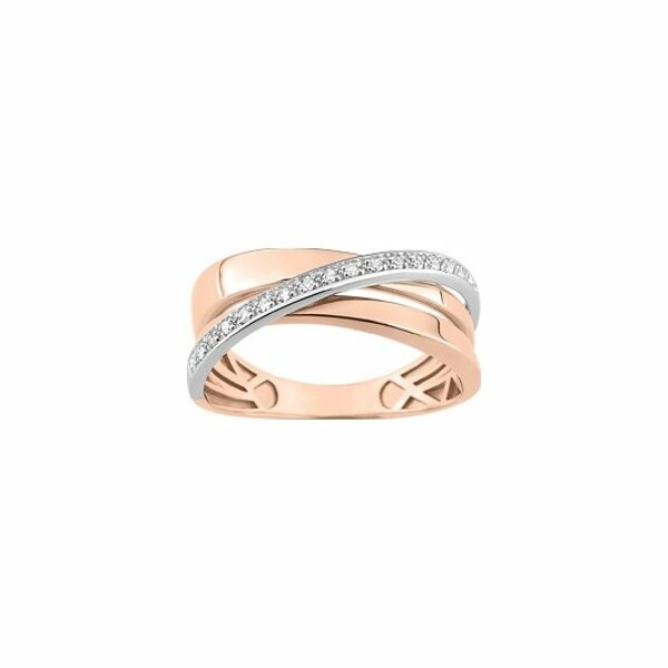 Bague en or blanc, or rose et diamants de 0.09ct