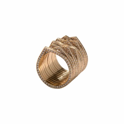 Repossi Antifer ring, rose gold and white diamonds