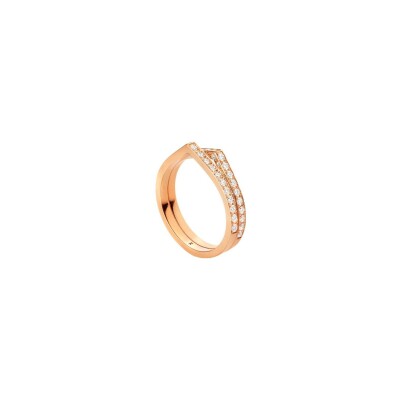 Bague Repossi Antifer 2 rangs en or rose et diamants blancs