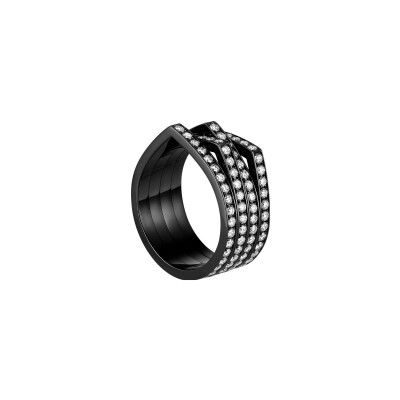 Bague Repossi Antifer 4 rangs en or noir et diamants