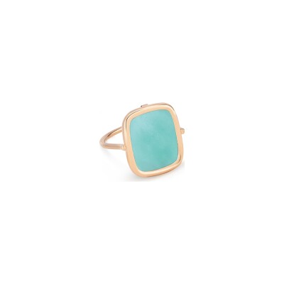 Bague GINETTE NY ANTIQUE RING en or rose et amazonite