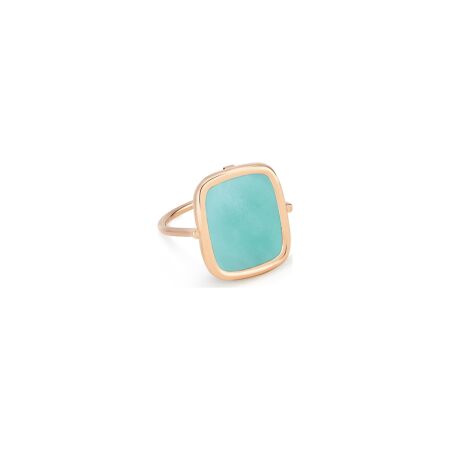 GINETTE NY ANTIQUE RING, rose gold and amazonite