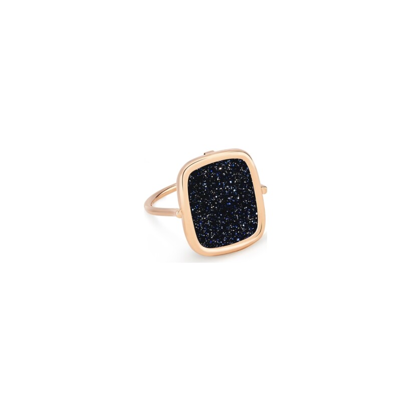 GINETTE NY ANTIQUE RING, rose gold and blue sandstone