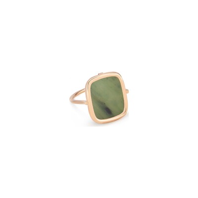 Bague GINETTE NY ANTIQUE RING en or rose et jade