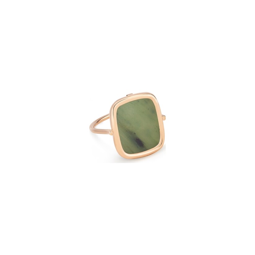 GINETTE NY ANTIQUE RING, rose gold and jade