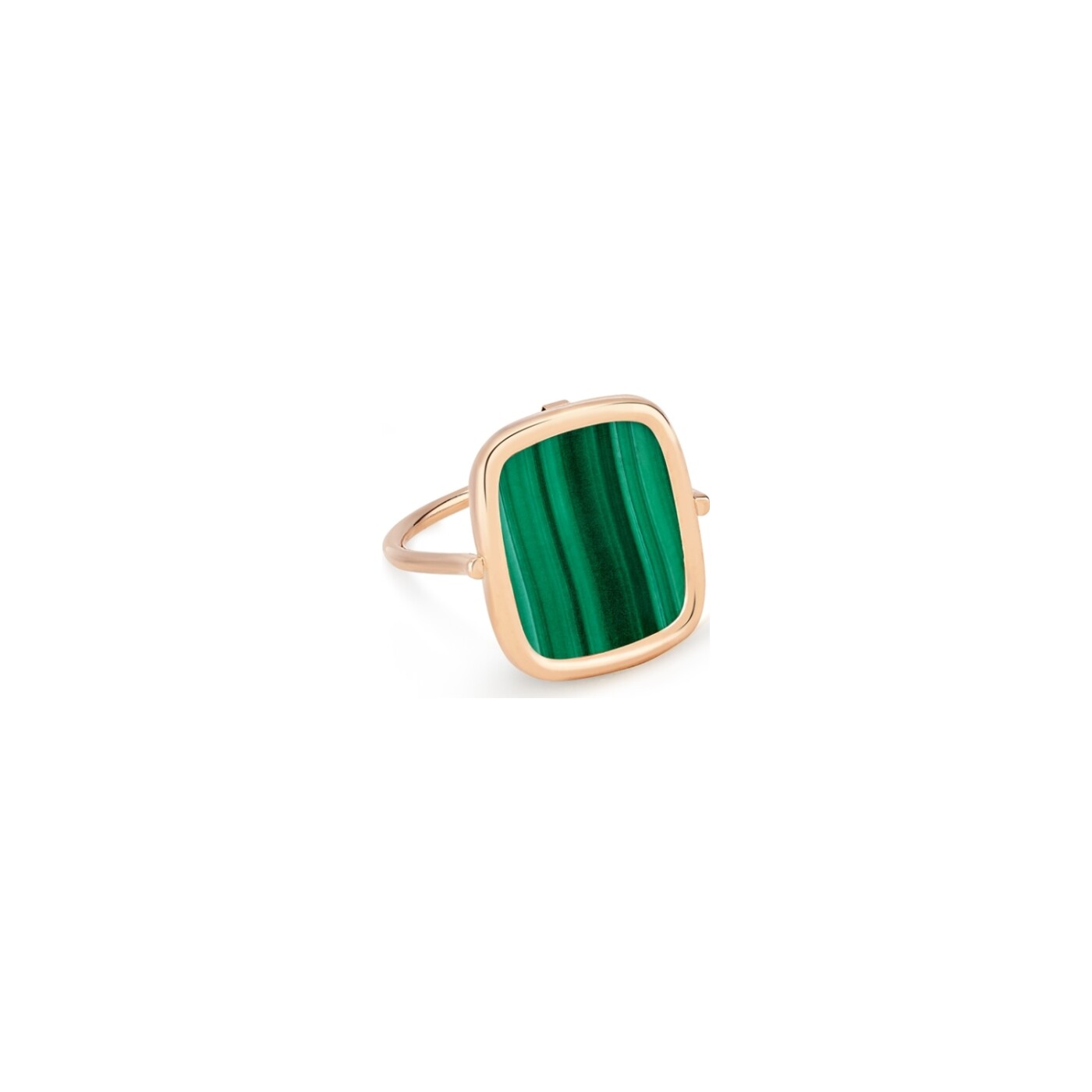 Bague GINETTE NY ANTIQUE RING en or rose et malachite