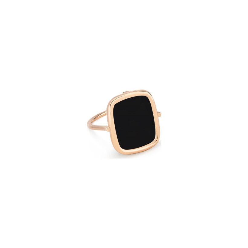 GINETTE NY ANTIQUE RING, rose gold and onyx
