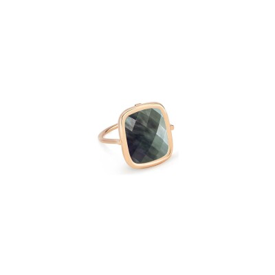 Bague Ginette NY ANTIQUE RING en or rose et nacre noire