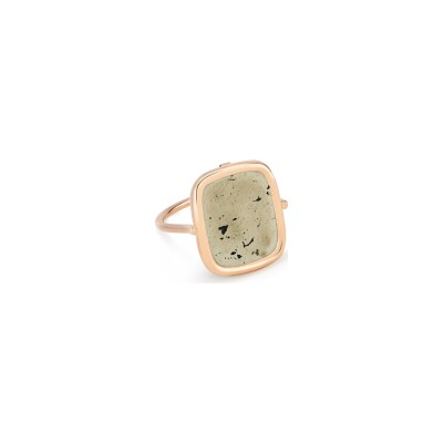 Bague GINETTE NY ANTIQUE RING en or rose et pyrite