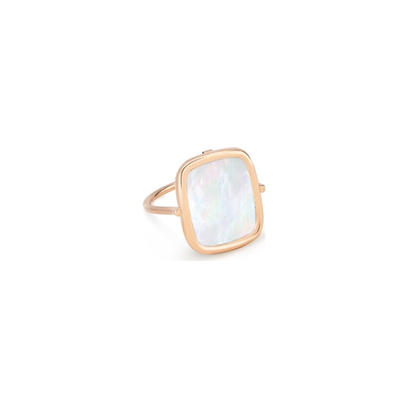 GINETTE NY ANTIQUE RING, rose gold and mother-of-pearl