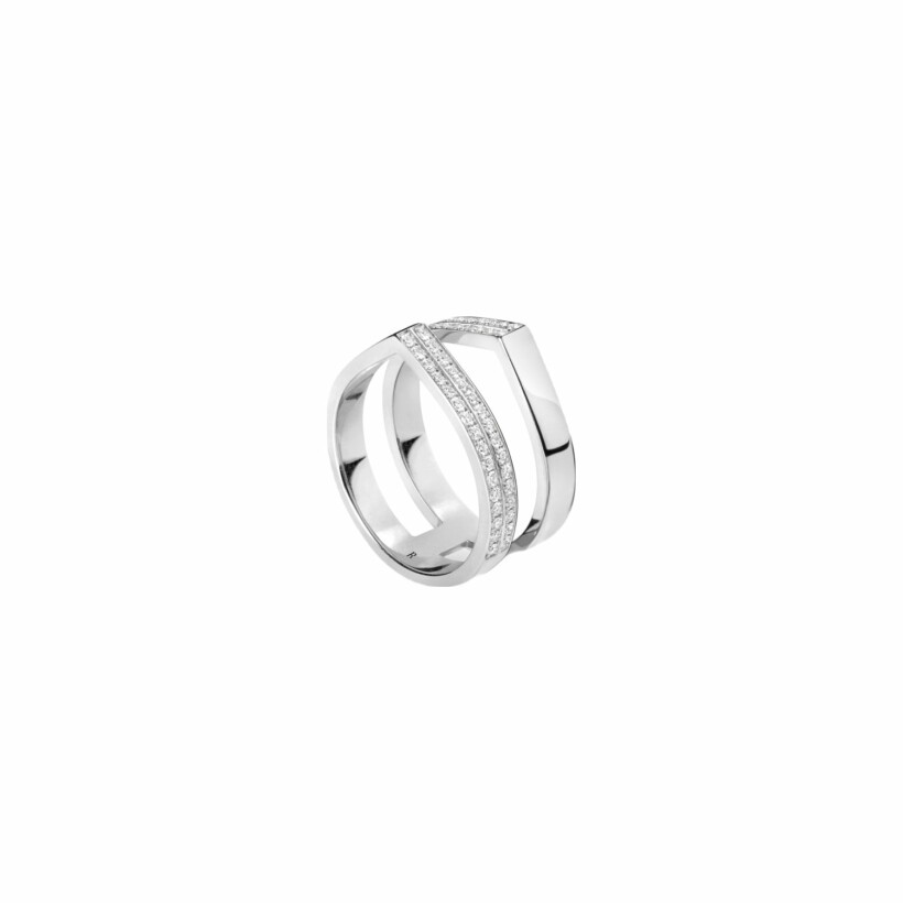 Repossi Antifer Off-Width ring, two row, white gold
