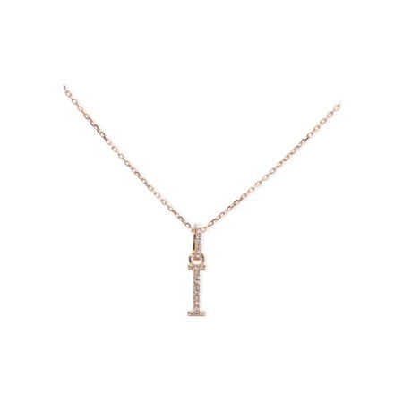 Collier Raynal Lettre en or rose et diamants