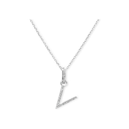 Collier Raynal Lettre en or blanc et diamants