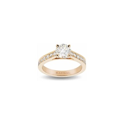 Solitaire Raynal Monture en or rose et diamants