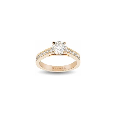 Solitaire Raynal Monture en or rose et diamants