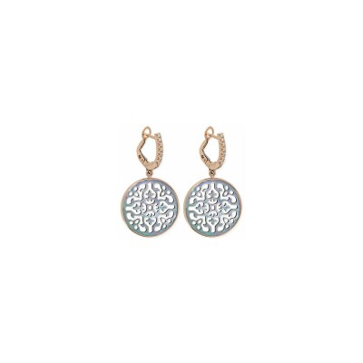 Boucles d'oreilles Raynal en or rose et diamants