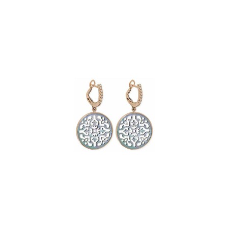 Boucles d'oreilles Raynal en or rose et diamants