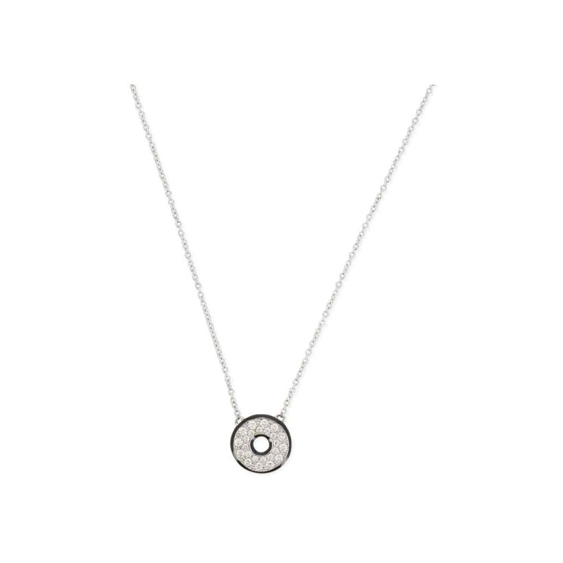 Collier Raynal en or blanc, email et diamants