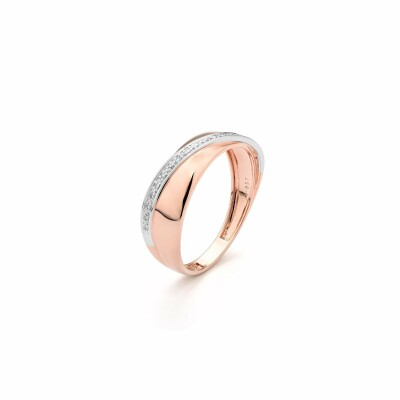 Bague en or rose, or blanc et diamants de 0.051ct