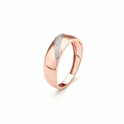 Bague en or rose et diamants de 0.05ct