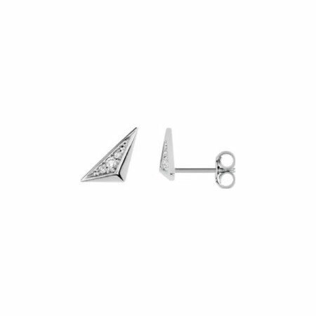 Boucles d'oreilles en or blanc et diamants de 0.072ct