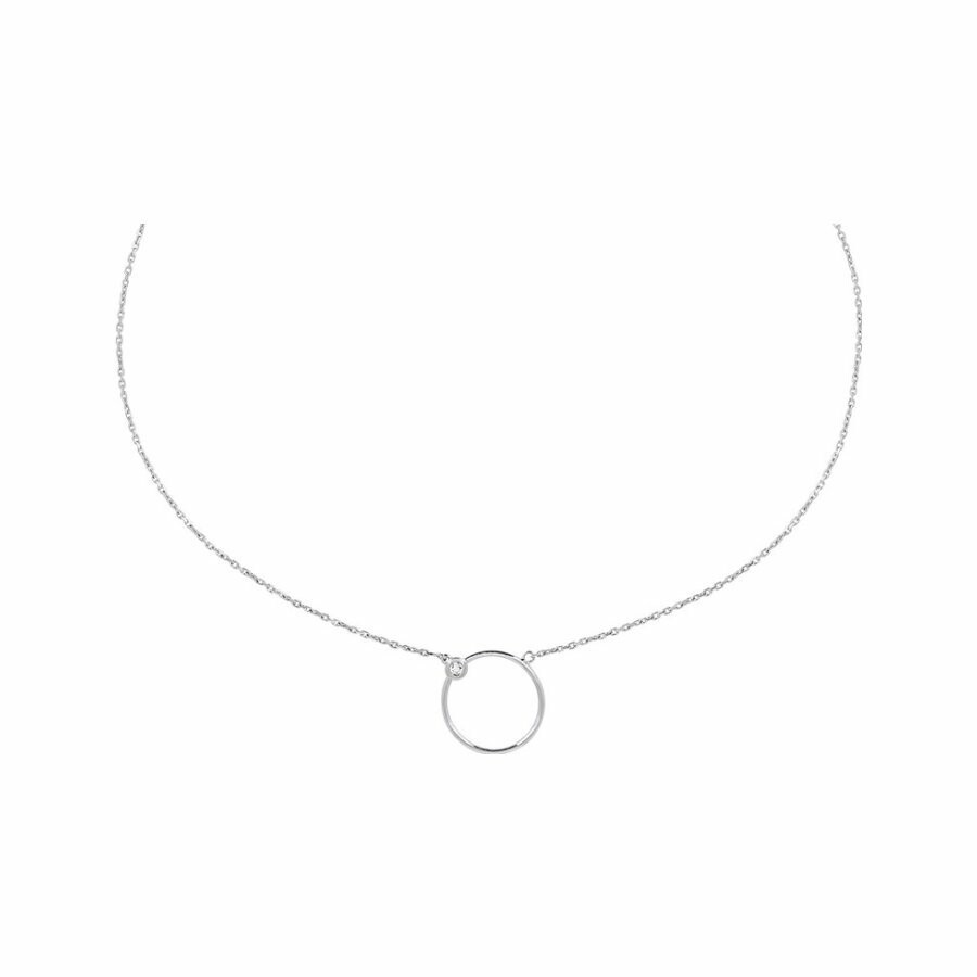 Collier en or blanc et diamant de 0.005ct