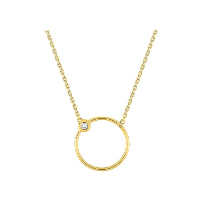 Collier en or jaune et diamant 0.01ct